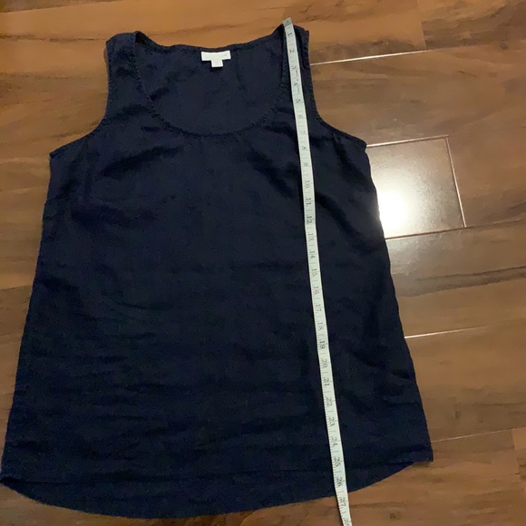 J Jill navy blue 100% linen sleeveless tank top size small S - Picture 11 of 12